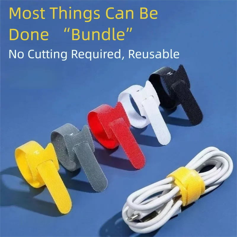 Velcro Hook Loop - Organizzatore di cavi riutilizzabile senza taglio
