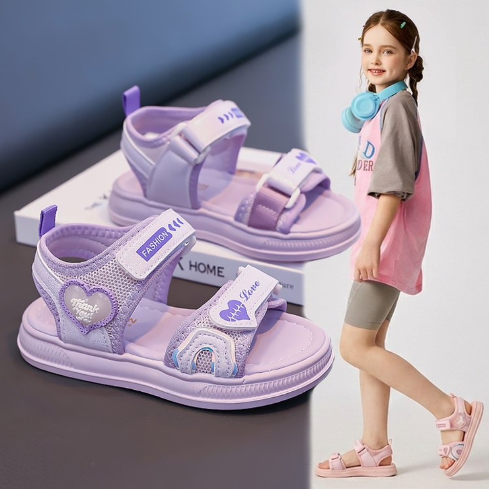 Velcro Hook Loop - Sandali da Principessa a Cuore per
