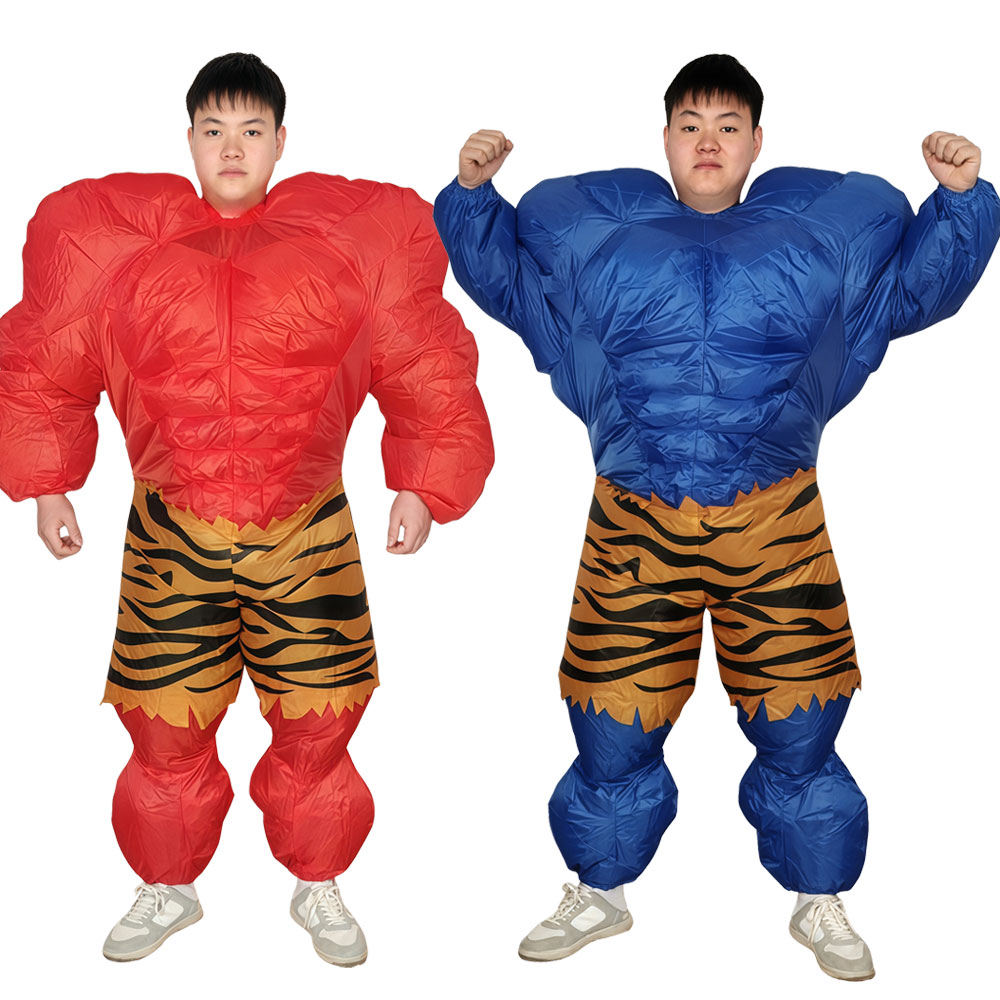 Cosplay Prop Business - Costume Gonfiabile da Uomo Muscoloso Blu