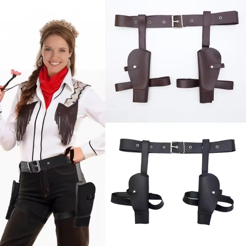Cosplay Prop Pistol - Copri vita in pelle PU vintage