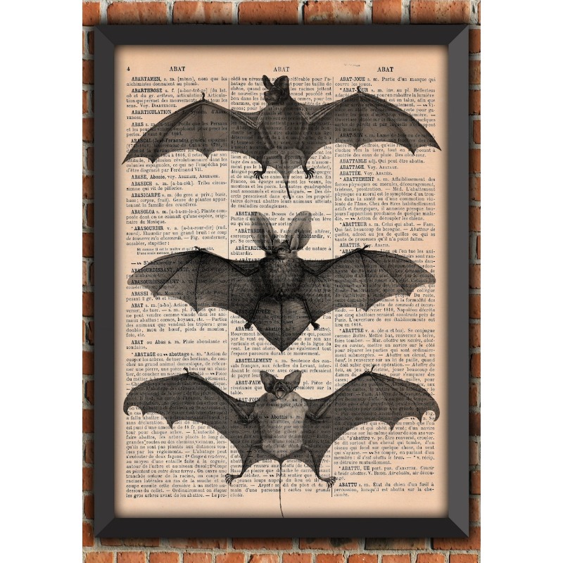 Cosplay Bat Prop - Stampa su Pagina di Dizionario con