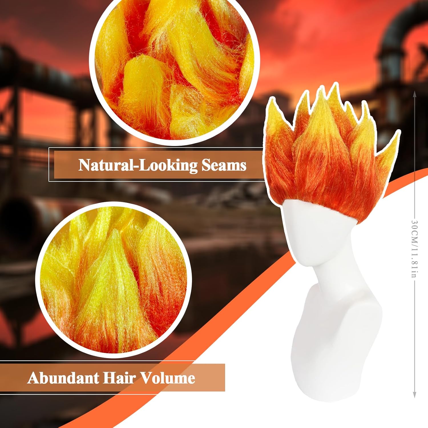 Parrucca da Costume Effetto Fi - Cosplay Flame Prop recensione e prezzo